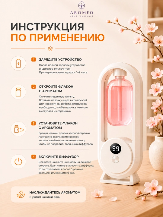 Uy uchun avtomatik havo tozalagich, aromatizator va 1 ta shisha sovg‘a sifatida