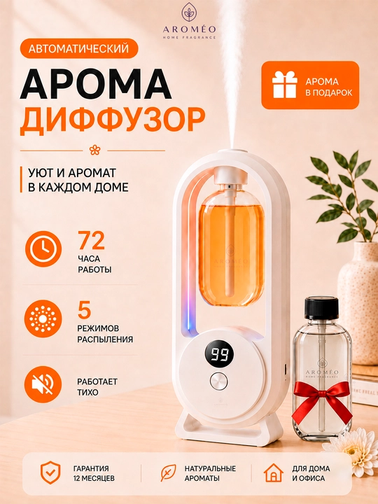 Автоматический освежитель воздуха для дома, ароматизатор, аромадиффузор и 1 флакон подарок - 