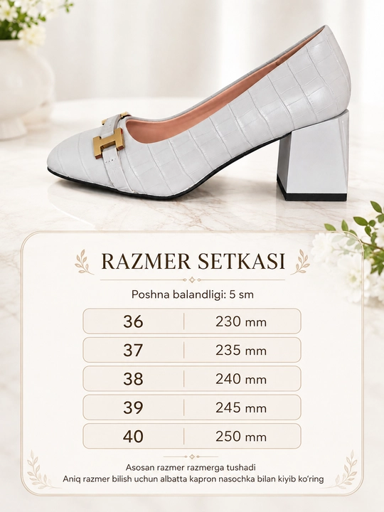 Ayollar oyoq kiyimi, ayollar qulay poshnali tuflisi, nafis bezakli, qalin poshna