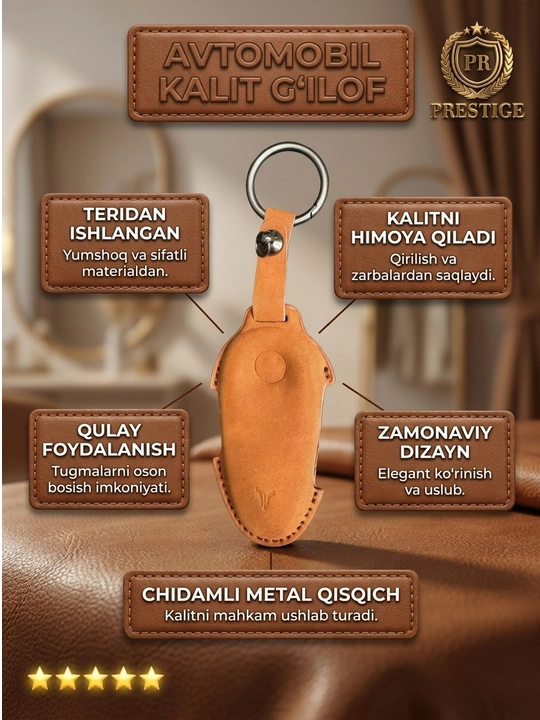Voyah avtomobil kaliti uchun g'ilof, zarbaga chidamli himoya chexoli, karabinli tasma