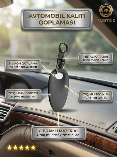 Voyah avtomobil kaliti uchun g'ilof, zarbaga chidamli himoya chexoli, karabinli tasma - 