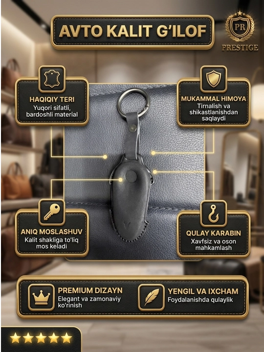 Voyah avtomobil kaliti uchun g'ilof, zarbaga chidamli himoya chexoli, karabinli tasma