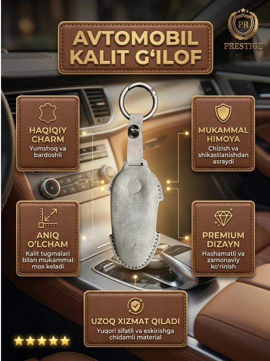 Voyah avtomobil kaliti uchun g'ilof, zarbaga chidamli himoya chexoli, karabinli tasma