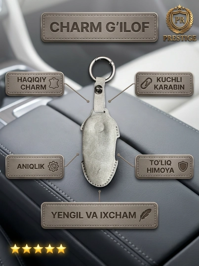 Voyah avtomobil kaliti uchun g'ilof, zarbaga chidamli himoya chexoli, karabinli tasma - 