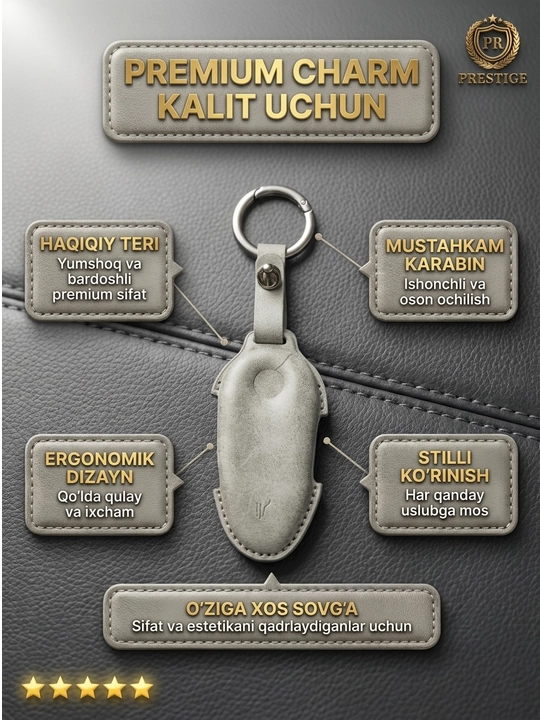 Voyah avtomobil kaliti uchun g'ilof, zarbaga chidamli himoya chexoli, karabinli tasma
