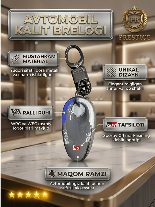 Voyah avtomobil kaliti uchun g'ilof, zarbaga chidamli himoya chexoli, karabinli tasma