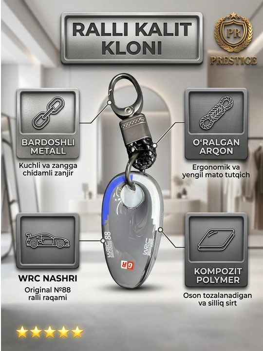 Voyah avtomobil kaliti uchun g'ilof, zarbaga chidamli himoya chexoli, karabinli tasma