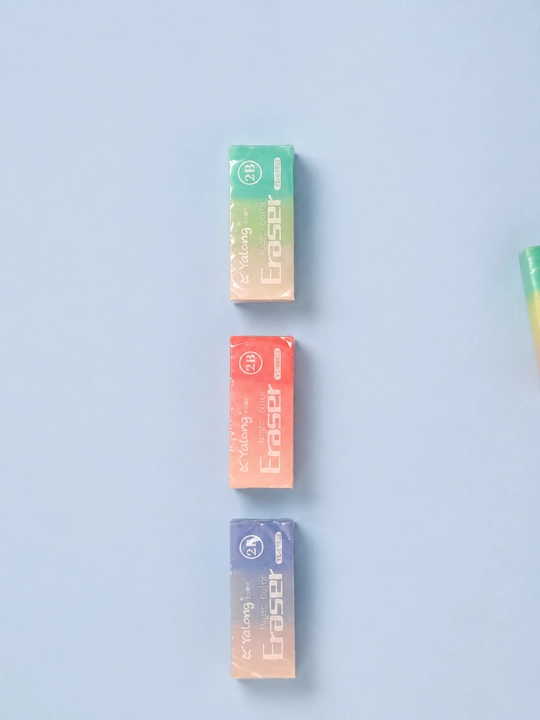 Набор ластиков Yalong ERASER (2+1 в подарок), мягкая стёрка для школы