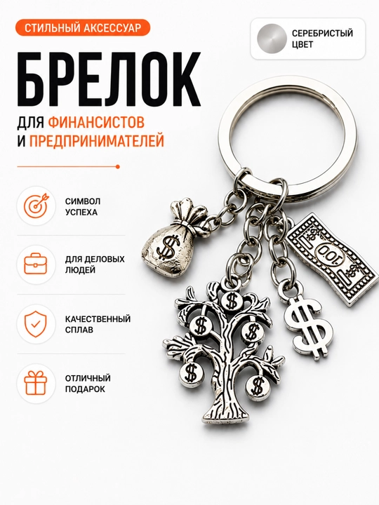 Брелок на удачу, деньги, доллар, подарок талисман для успеха и богатства - 