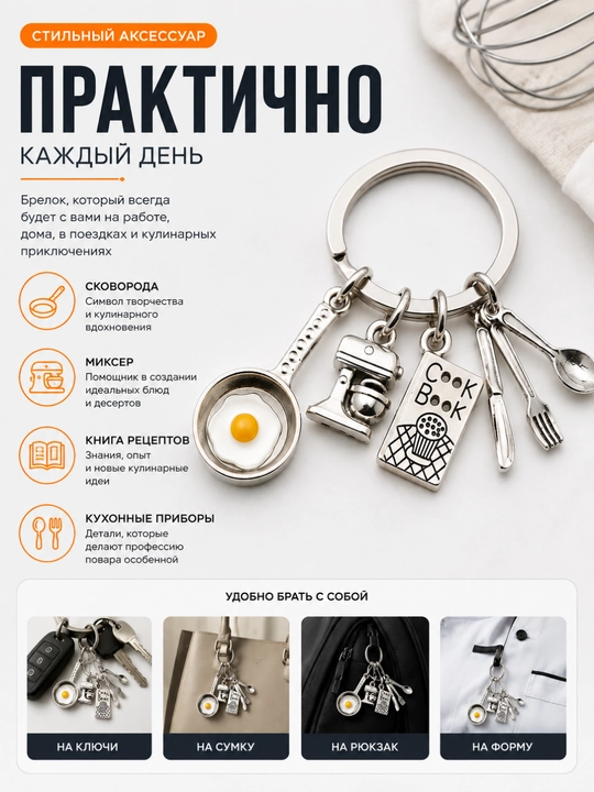 Брелок для профессий на ключи — подарок врачу, учителю, юристу, повару, мастеру, музыканту