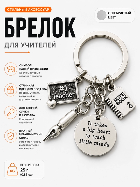 Брелок для профессий на ключи — подарок врачу, учителю, юристу, повару, мастеру, музыканту - 