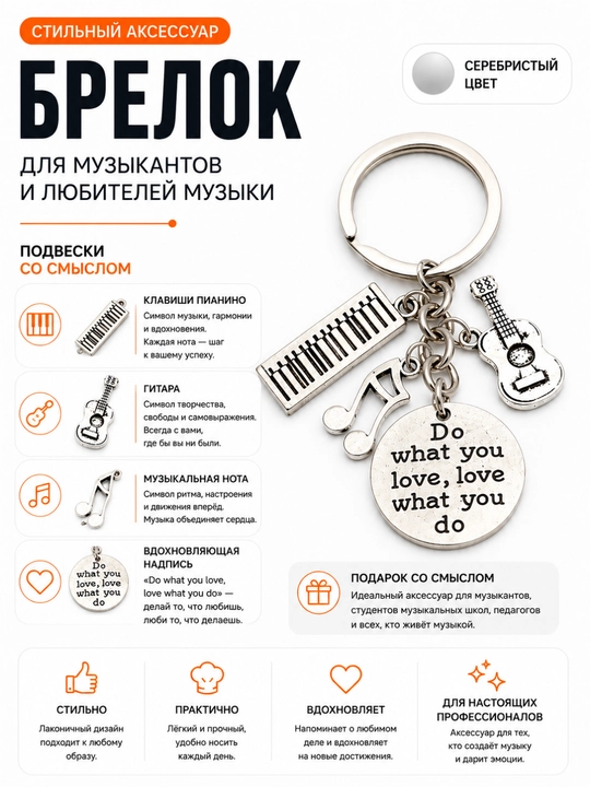 Брелок для профессий на ключи — подарок врачу, учителю, юристу, повару, мастеру, музыканту