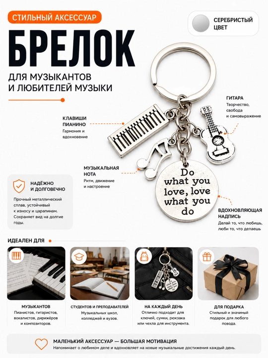 Брелок для профессий на ключи — подарок врачу, учителю, юристу, повару, мастеру, музыканту