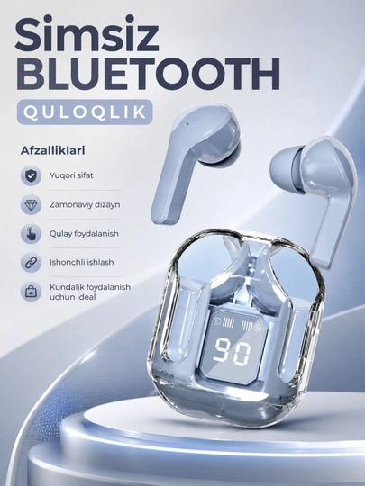 AIBT TWS Bluetooth 5.3 Simsiz Naushnik, LED Displeyli Type-C Zaryadlash Qutisi - 