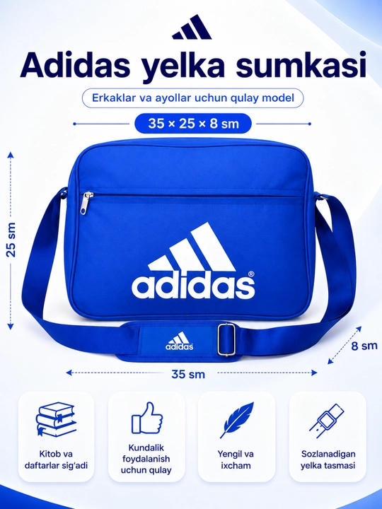 Yelka sumka, maktab, kitob, daftar, sport, o‘qish va kundalik foydalanish uchun