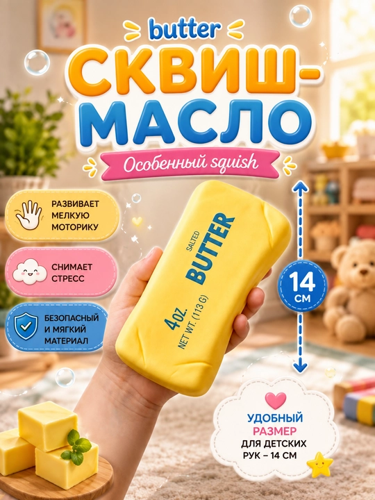 Антистресс игрушка, спиннер, пельменей, мантов с глазками, мягкий сквиш «Сыр», куб