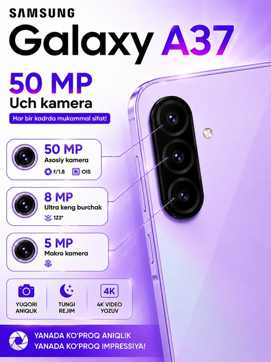 Samsung Galaxy A37 5G -- AMOLED, 50 MP камера