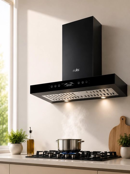 Кухонная вытяжка Rulls HTA602BL, сенсорное управление, LED-подсветка, 750 м³/ч