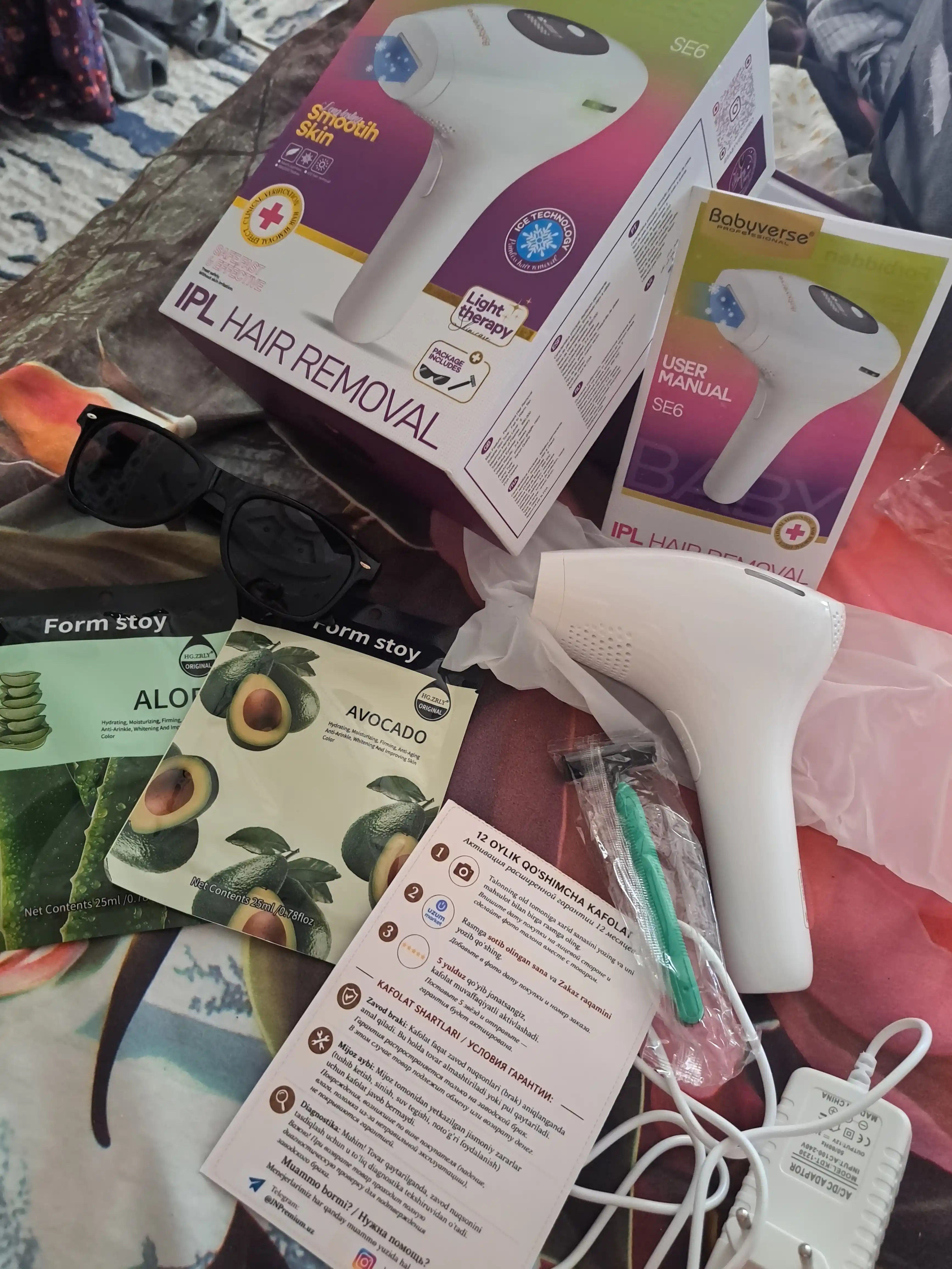 Babyverse Professional fotoepilyator, yuz va tana uchun, sovutish effektiga ega