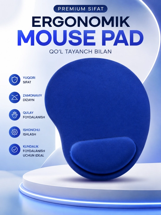 Ergonomik sichqoncha pad gel bilak tayanchi bilan qulay va sirpanmaydigan mouse pad - 