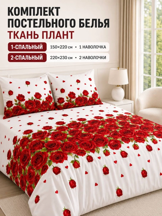 Двуспальное и односпальное постельное бельё и наволочка - 