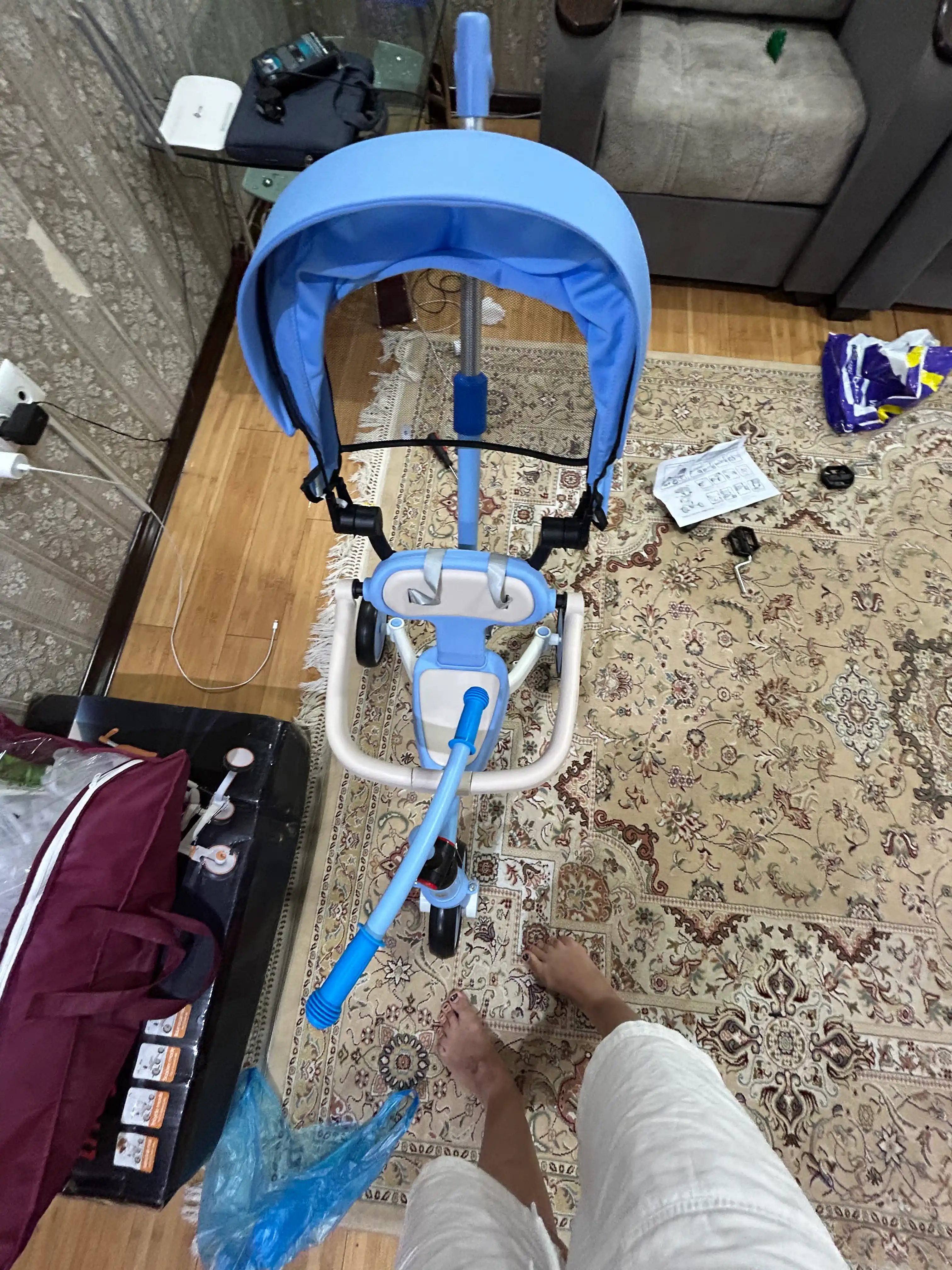 BolaDrive soyabonli va ota-ona tutqichli bolalar uch g‘ildirakli velosipedi