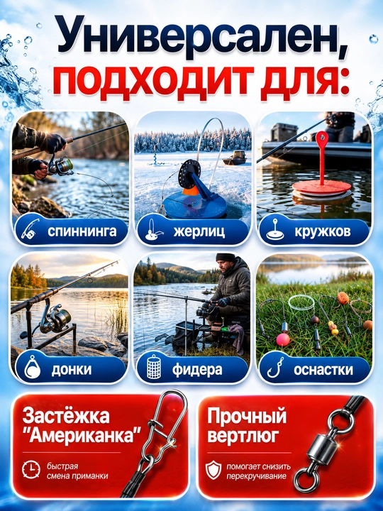 Готовый карповый монтаж-поводок