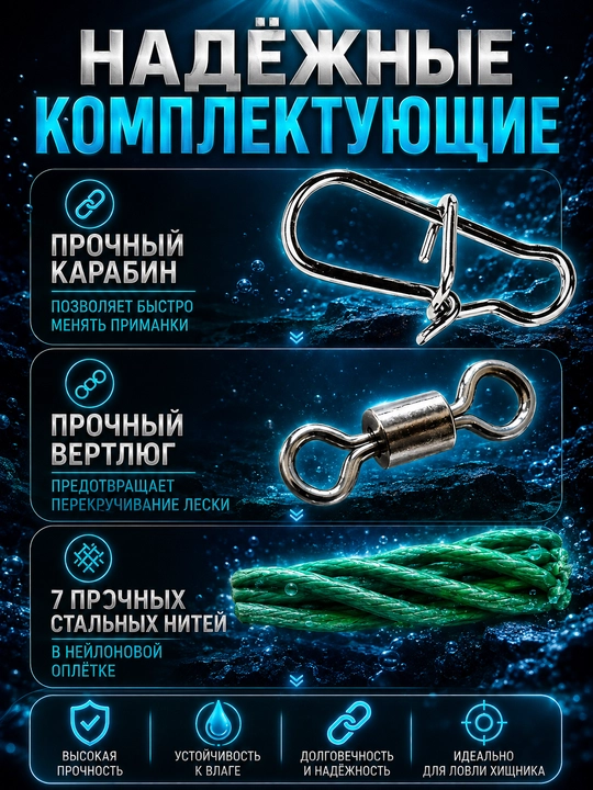 Готовый карповый монтаж-поводок