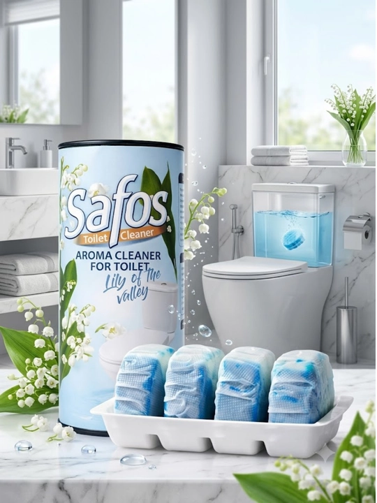 Таблетки для чистки унитаза Safos, ароматизированные, с отбеливающим эффектом