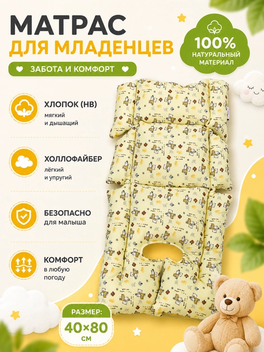 Матрас для детской коляски, для автокресло, матрас на шезлонг, на стульчик