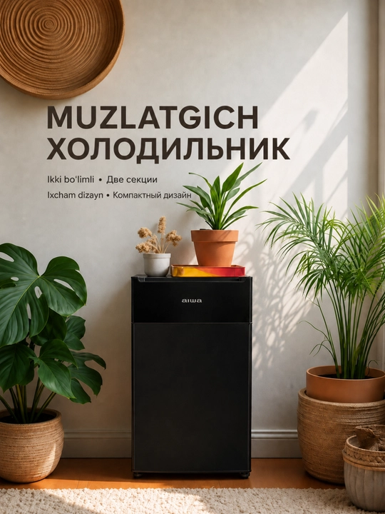 Однокамерный холодильник AIWA для дома и офиса, Белый/Черный/Серый - 