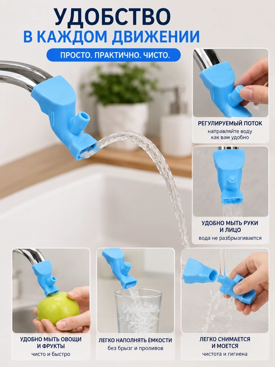 Насадка на кран для воды, универсальный удлинитель слива, случайный цвет