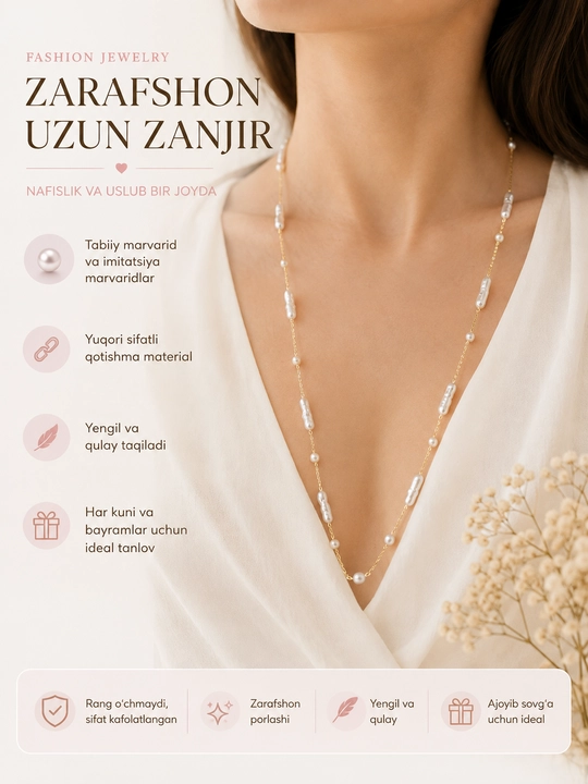 Zarafshon uzun marvaridli zanjir - 