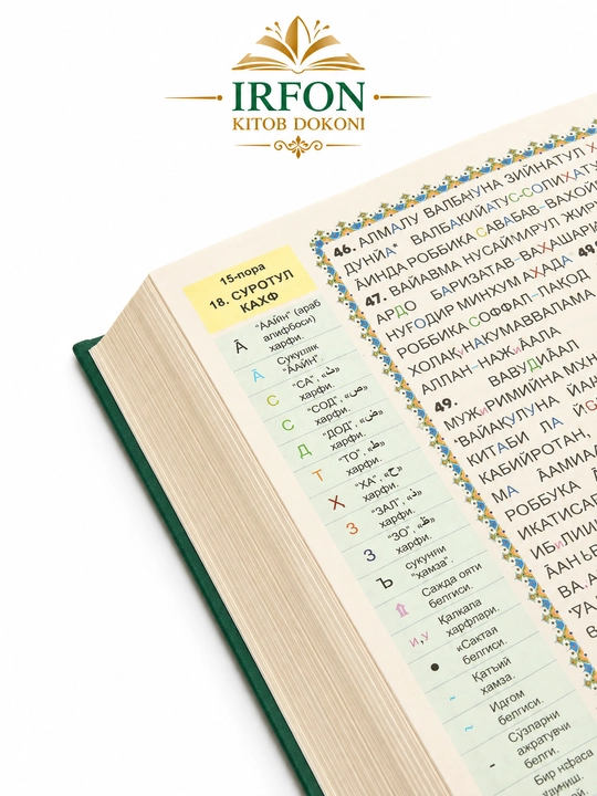 Qur'oni karim oyatlarining kirillcha transkripsiyasi - tajvidli kitob