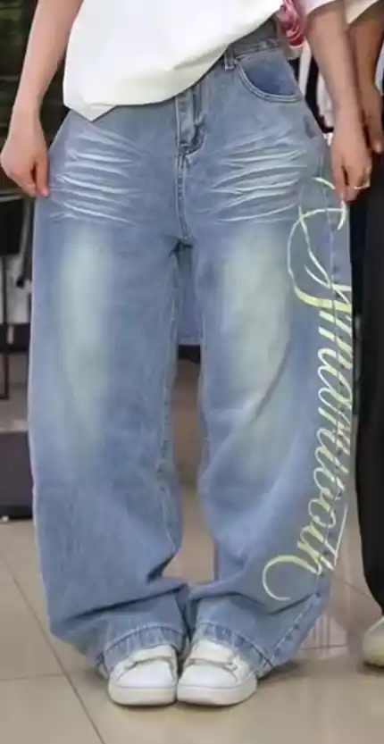 Ayollar baggy jinsi shimlari, keng Y2K, katta o‘lchamli, quvurli
