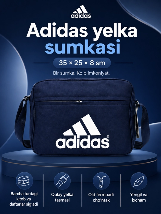 Yelka sumkasi, maktab, kitob, daftar, sport, o‘qish va kundalik foydalanish uchun