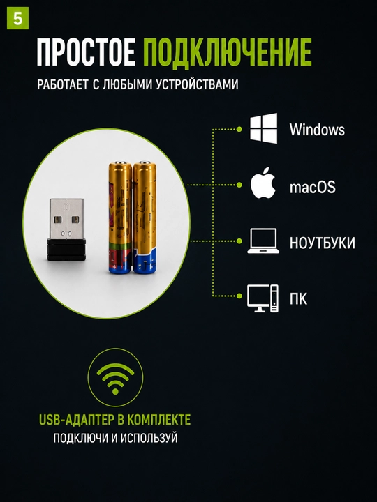 Acer OAK920, simsiz klaviatura va sichqoncha to‘plami, klavitura, sichqoncha