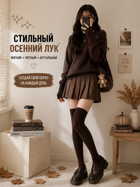 Женские гольфы выше колена и длинные митенки, комплект Y2K для девушек