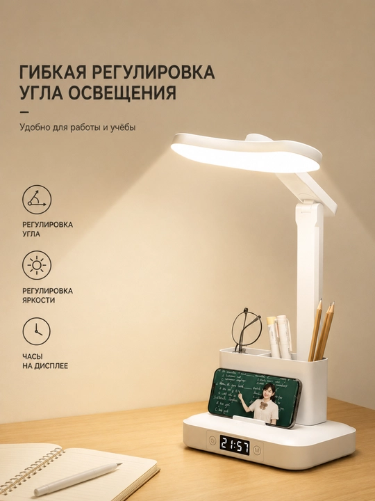 LED stol lampasi soatli, 1200 mAh - 