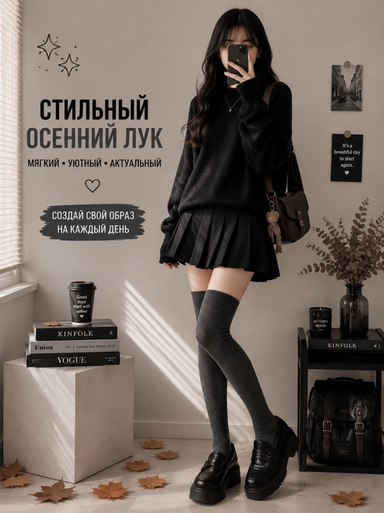 Женские гольфы выше колена и длинные митенки, комплект Y2K для девушек