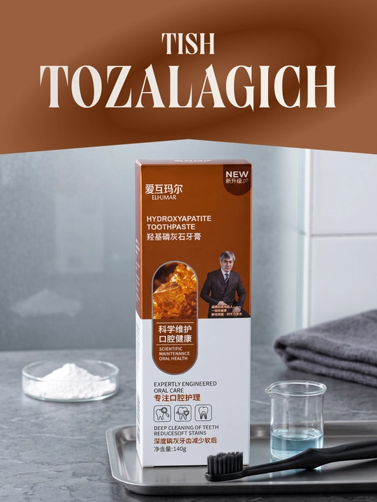 Tish pasta ELHUMAR tish cho'tkasi bilan to'plam, og'iz bo'shlig'i parvarishi uchun, 140 g - 