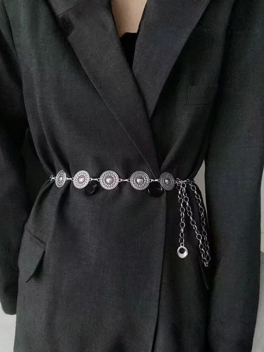 Ayollar uchun shohona zanjir, bel uchun nafis va estetik metall kamar - 