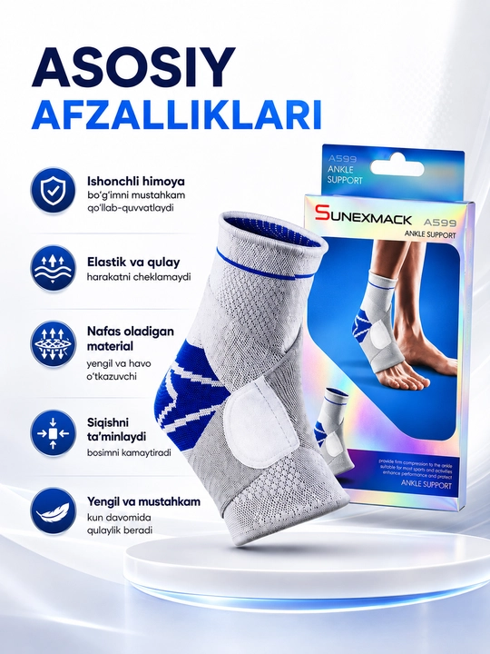 To‘piq bandaji SUNEXMACK A599, elastik, mahkamlovchi tasmali