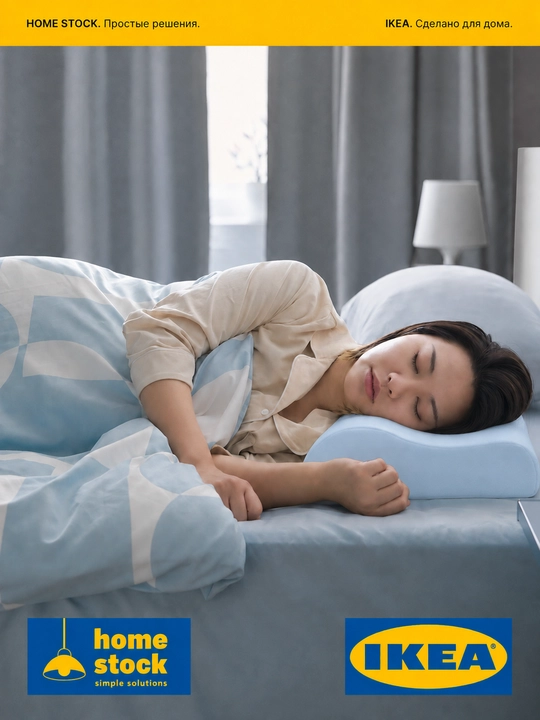 Komplekt ortopedik yostiq va yostiq jildi IKEA, 33×50 sm