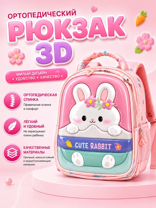 Рюкзак Детский ортопедический для с 3D  рюкзак для детского сада и начальной школы - 