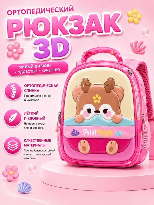 Рюкзак Детский ортопедический для с 3D  рюкзак для детского сада и начальной школы - 