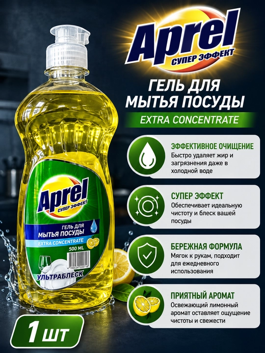 Aprel — idishlarni yuvish uchun mo‘ljallangan gel - 