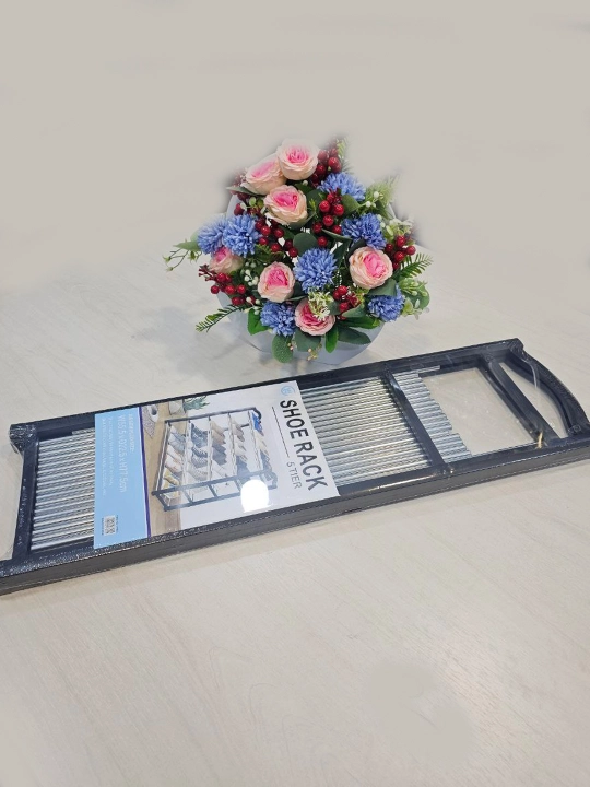 5 qavatli poyabzal tokchasi, metall oyoq kiyim javoni, 55,5×22,5×77,5 sm