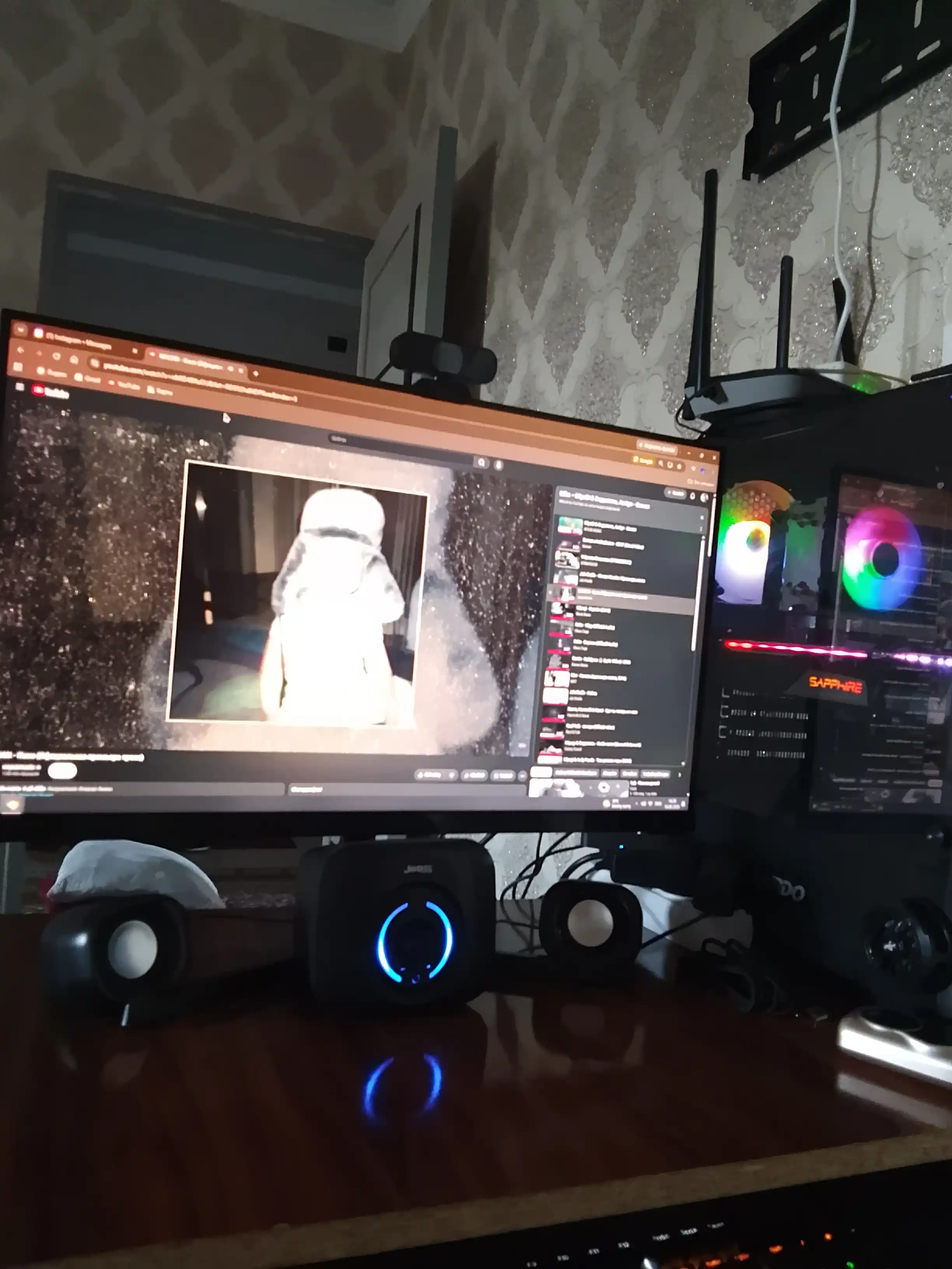 Колонка для компьютера и ноутбука, сабвуфер с подсветкой RGB, для офиса и для геймеров