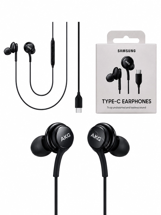 Проводные наушники Samsung Type-C AKG с микрофоном, чёрные